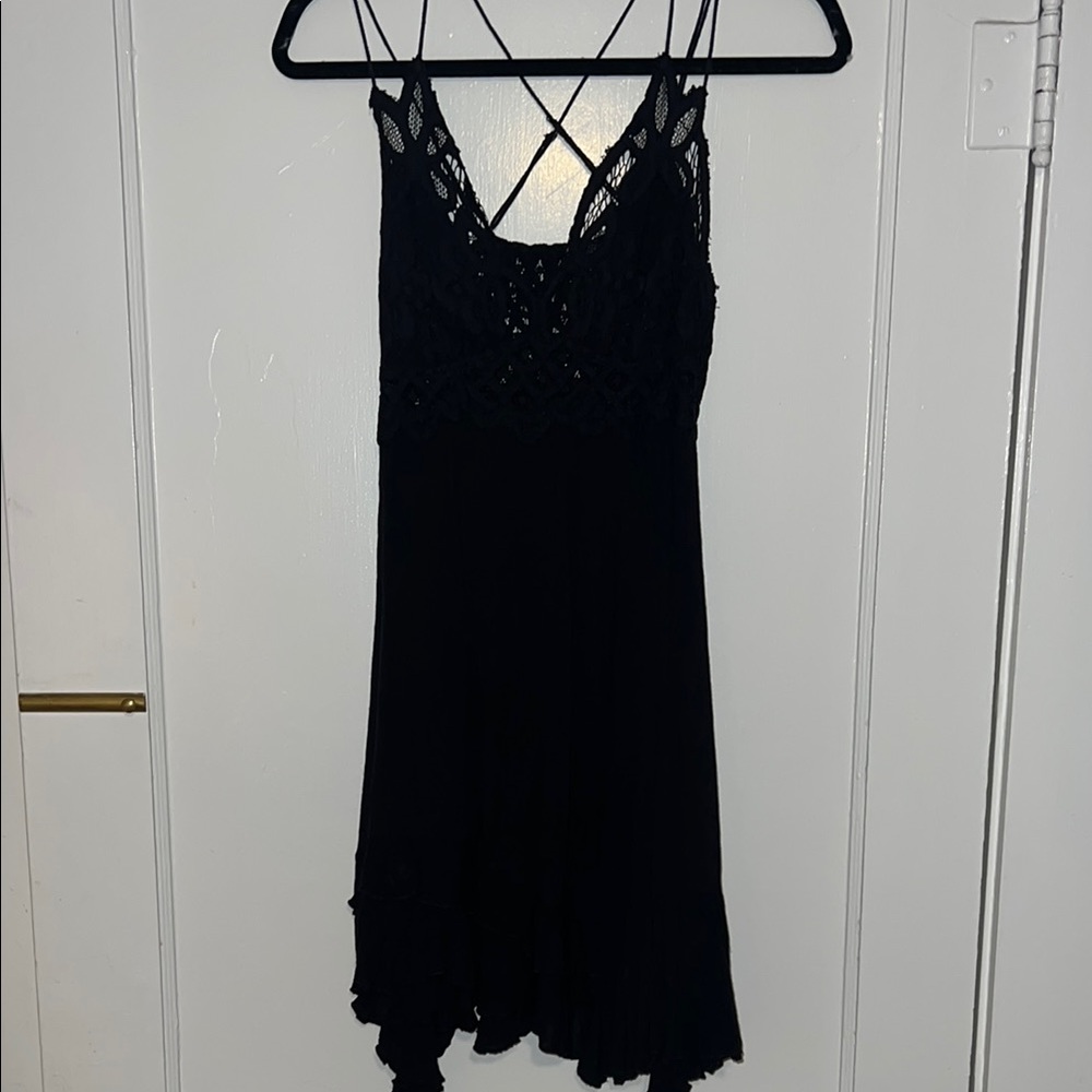 Free people Black Lace Dress